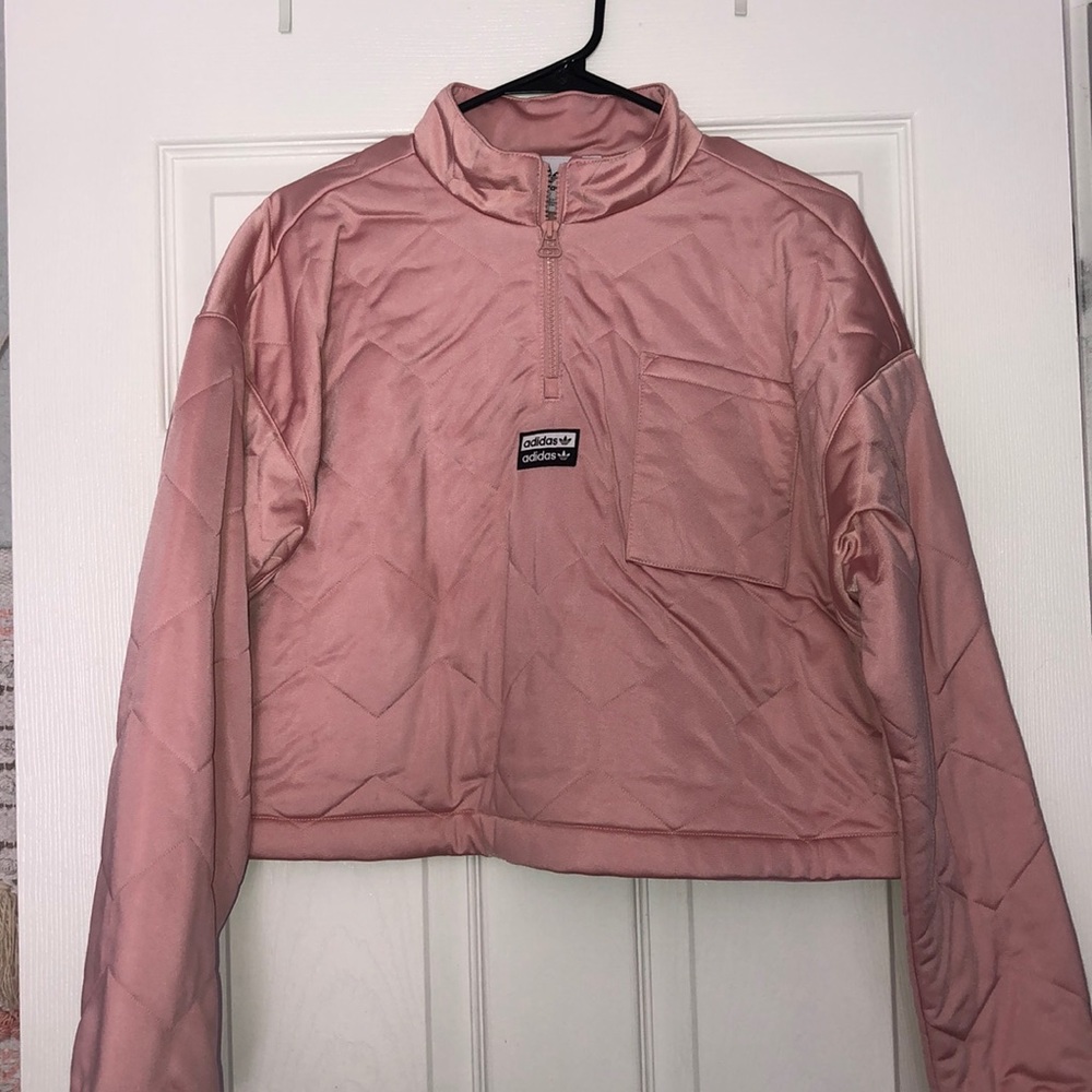 Adidas Cropped Satin Pullover